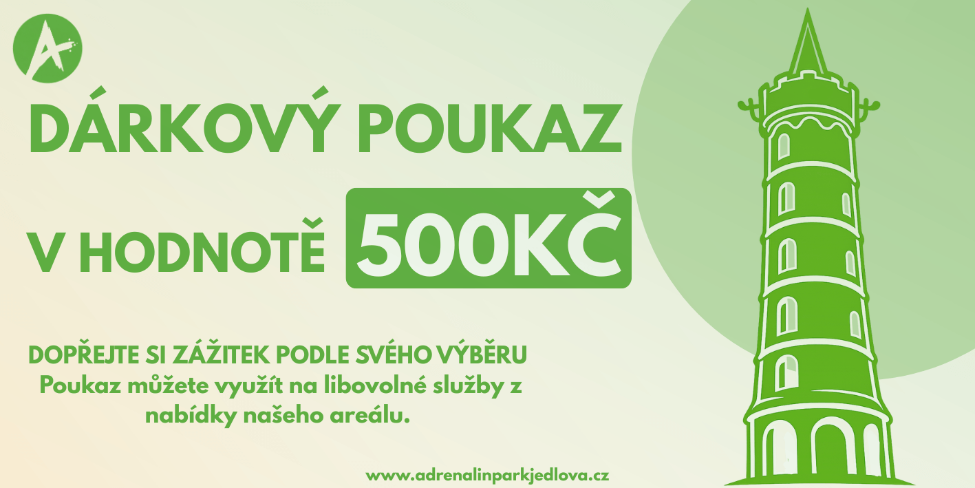 Dárkový poukaz v hodnotě 500 Kč — přední strana